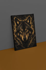 Gouden Wolf Canvas Schilderijen 75x100 cm