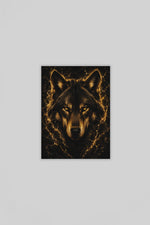 Gouden Wolf Canvas Schilderijen 75x100 cm