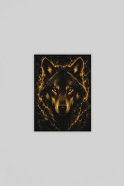 Gouden Wolf Canvas Schilderijen 75x100 cm