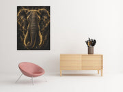 Gouden Olifant Canvas Schilderij 75x100 cm