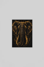 Gouden Olifant Canvas Schilderij 75x100 cm