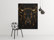 Gouden Stier Canvas Schilderij 75x100 cm