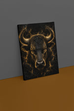 Gouden Stier Canvas Schilderij 75x100 cm