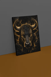 Gouden Stier Canvas Schilderij 75x100 cm
