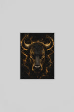 Gouden Stier Canvas Schilderij 75x100 cm