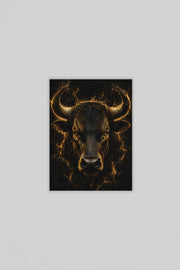 Gouden Stier Canvas Schilderij 75x100 cm