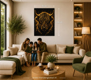 Gouden Schotse Hooglander Canvas Schilderij 75x100 cm