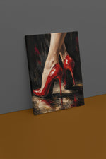Rode Hakken Canvas Schilderij 75x100 cm