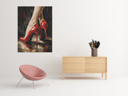 Rode Hakken Canvas Schilderij 75x100 cm