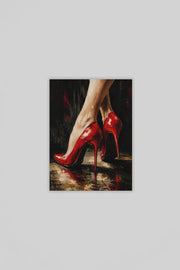 Rode Hakken Canvas Schilderij 75x100 cm
