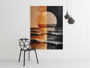 Abstracte Zonsondergang Canvas Schilderij 75x100 cm