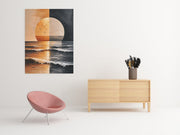 Abstracte Zonsondergang Canvas Schilderij 75x100 cm