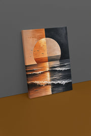 Abstracte Zonsondergang Canvas Schilderij 75x100 cm
