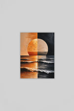 Abstracte Zonsondergang Canvas Schilderij 75x100 cm