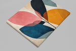 Abstracte Bladeren in Pastelkleuren Print op Canvas 100x75 cm