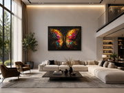 Kleurrijke Vlinder Canvas Schilderij 100x75 cm