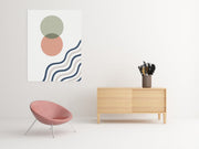Cirkels en Golven Abstract Schilderij 75x100 cm