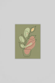 Abstract Plant Canvas Schilderij 75x100 cm