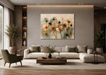 Bloemen in Pasteltinten Canvas Schilderij 100x75 cm