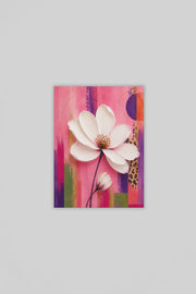 Witte Cosmosbloem Canvas Schilderij 75x100 cm