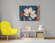 Witte Bloem Canvas Schilderij 100x75 cm