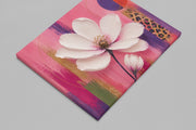 Canvas Schilderij 100x75 cm Witte Bloem