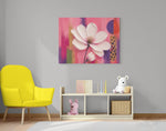 Canvas Schilderij 100x75 cm Witte Bloem