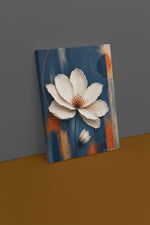 Witte Cosmosbloem Canvas Schilderij 75x100 cm
