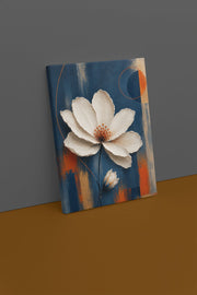 Witte Cosmosbloem Canvas Schilderij 75x100 cm