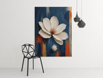 Witte Cosmosbloem Canvas Schilderij 75x100 cm