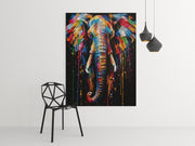Kleurrijke Olifant Pop Art Canvas Schilderij 75x100 cm