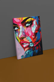 Vrouwengezicht Canvas Schilderij 75x100 cm