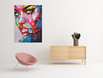 Vrouwengezicht Canvas Schilderij 75x100 cm