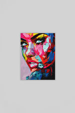 Vrouwengezicht Canvas Schilderij 75x100 cm