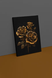 Gouden Rozen Canvas Schilderij 75x100 cm