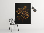 Gouden Rozen Canvas Schilderij 75x100 cm
