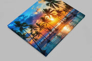 Zonsondergang Canvas Schilderij 100x75 cm
