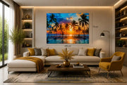 Zonsondergang Canvas Schilderij 100x75 cm