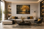 Gouden Boom Canvas Schilderij 100x75 cm