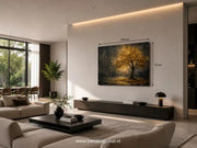 Gouden Boom Canvas Schilderij 100x75 cm