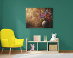 Veldbloemen in Vaas Canvas Schilderij 100x75 cm