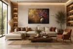 Veldbloemen in Vaas Canvas Schilderij 100x75 cm