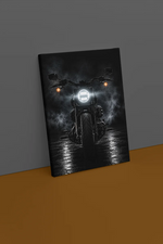 Zwarte Motorfiets Canvas Schilderij 75x100 cm