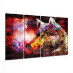 Wolf 4 Pieces Mega Glass Wall Art (150x92 cm)