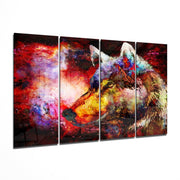 Wolf 4 Pieces Mega Glass Wall Art (150x92 cm)