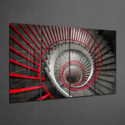Spiral Stairs 4 Pieces Mega Glass Wall Art (150x92 cm)
