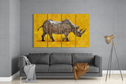 Rhino 4 Pieces Mega Glass Wall Art (150x92 cm)