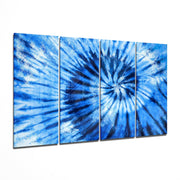 Blue Spiral 4 Pieces Mega Glass Wall Art (150x92 cm)