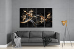 Flower Wave 4 Pieces Mega Glass Wall Art (150x92 cm)