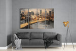 Manhattan 4 Pieces Mega Glass Wall Art (150x92 cm)